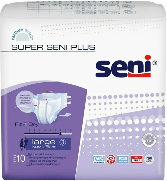 Подгузники для взрослых SUPER SENI AIR Large №10
