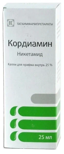 Кордиамин фл.-кап.(капли д/приема внутрь) 25% 25мл №1