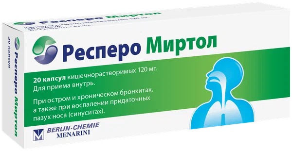 Респеро Миртол капс. кишечнораств. 120мг №20