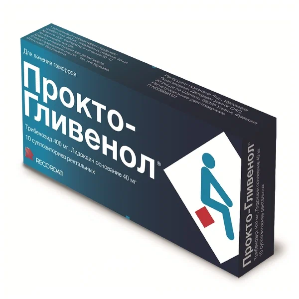 Прокто-гливенол супп. рект. 400мг/40мг №10