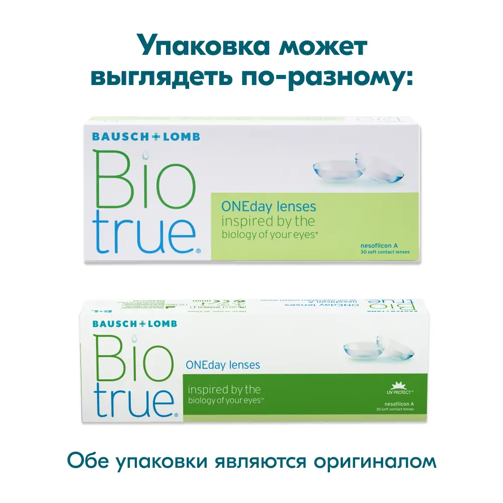 Линзы Biotrue Oneday (1 день) BC 8.6 контактные корриг. №30 (-5,75) картинка № 5