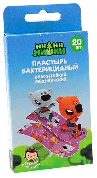 Лейкопластырь Ми-Ми-Мишки набор дет. влагост. 1,9х7,2 №20