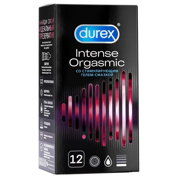 Презерватив Дюрекс (DUREX) INTENSE ORGASMIC (рельефные) №12
