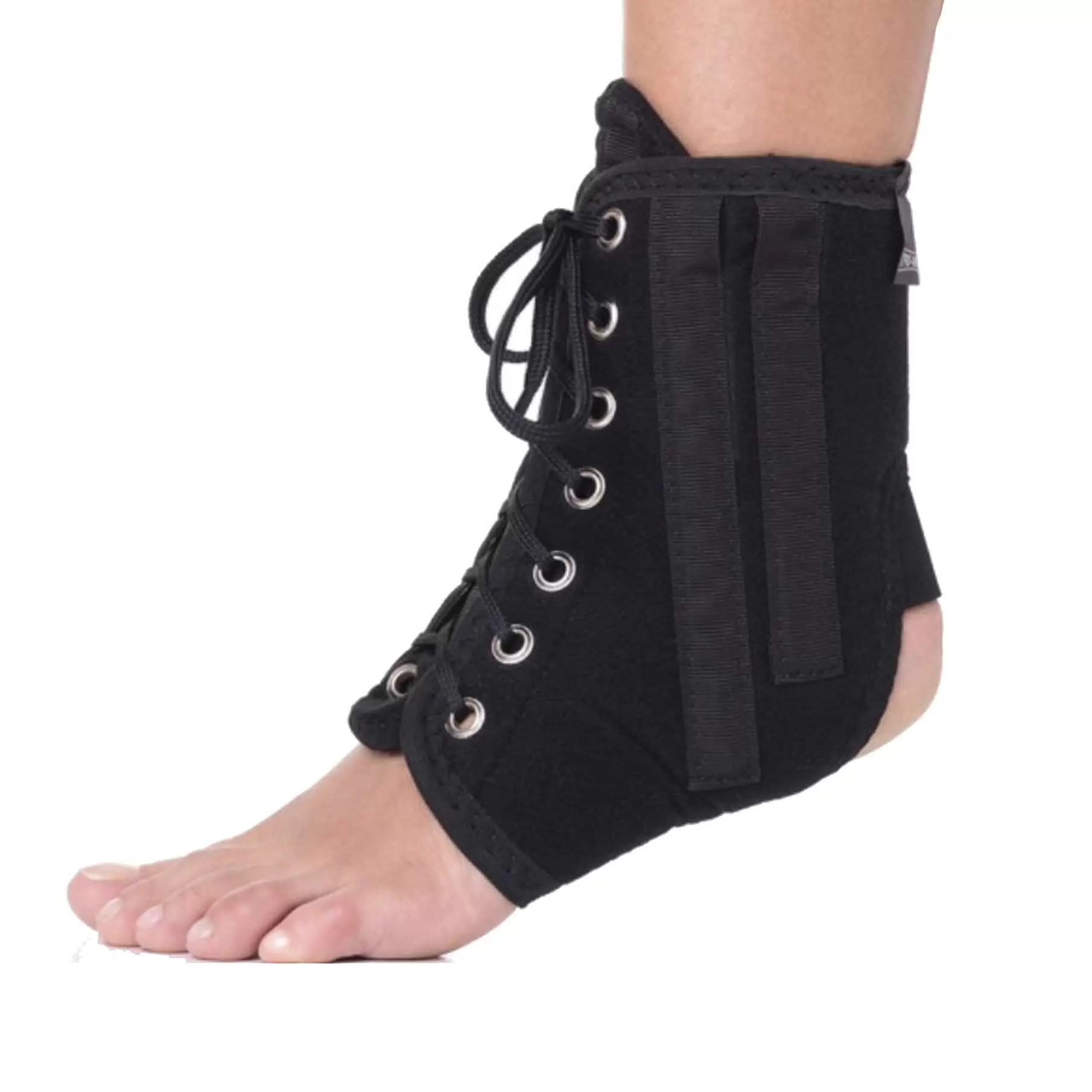 Бандаж на голеностопный сустав (F-215), 4 ребра жестк. со шнуровкой, размер 3 черный
