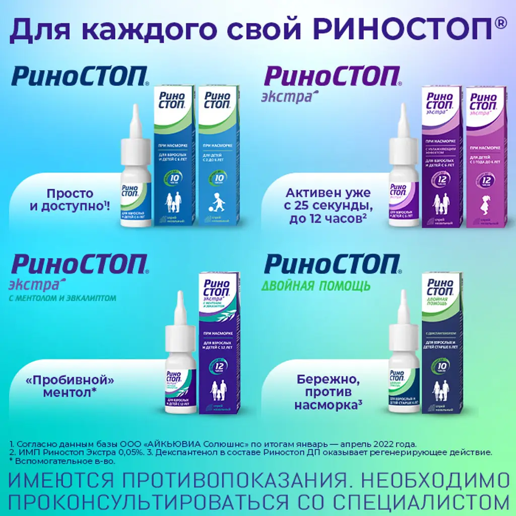 Риностоп Экстра фл.(спрей назальн.) 0,025% 15мл картинка № 4