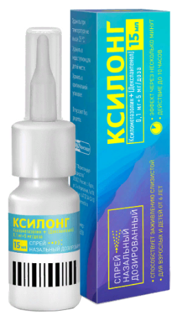 Ксилонг фл.(спрей назальн. дозир.) 0.1мг+5мг/доза 15мл (100доз)