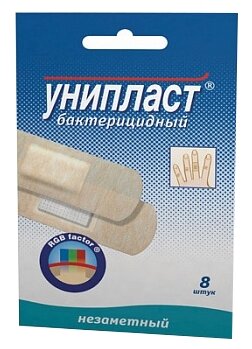 Лейкопластырь бактерицидный УНИПЛАСТ незаметный 1,9 x 7,2см №20