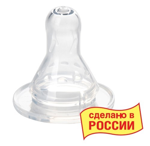 Соска КУРНОСИКИ 12053 силикон. классич. медлен. поток (с рожден.)