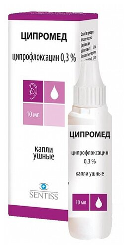 Ципромед фл.-кап.(капли ушн.) 0,3% 10мл
