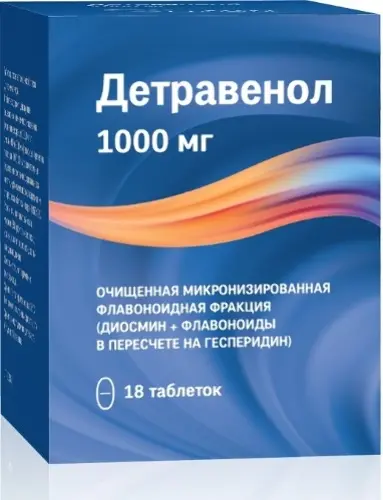 Детравенол таб. 1000мг №18