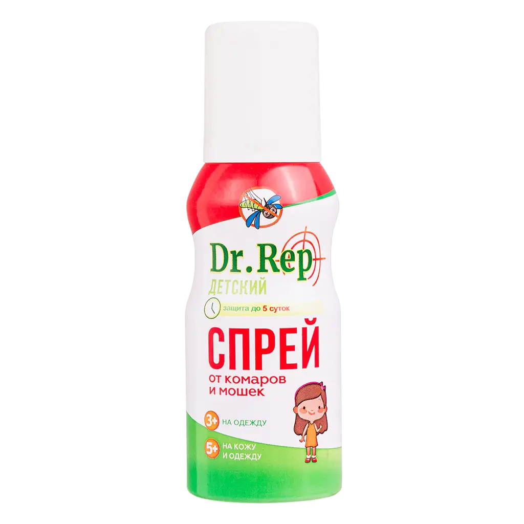 Средство ДОКТОР РЕП (Dr. Rep) от комаров и мошек 100мл д/детей (аэрозоль)