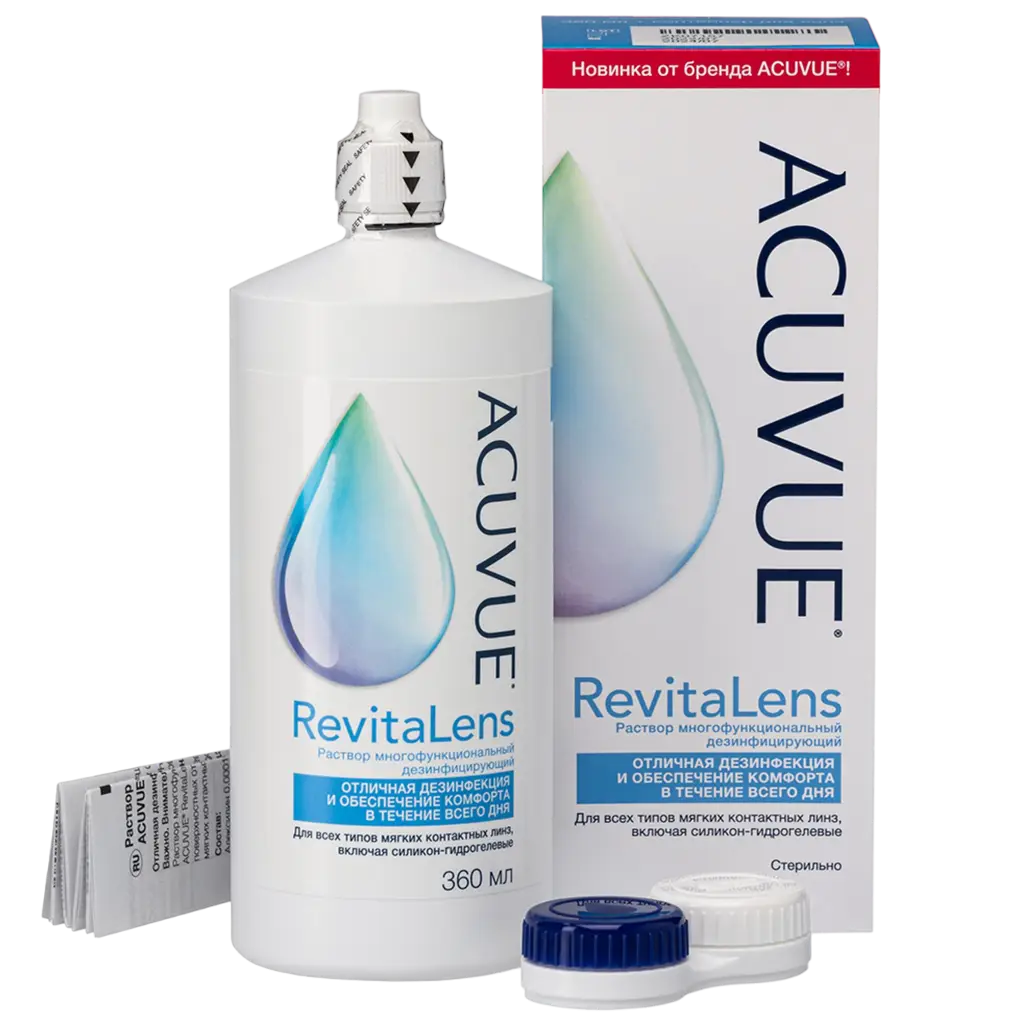 Раствор для контактных линз ACUVUE RevitaLens 360мл+контейнер д/линз картинка № 4