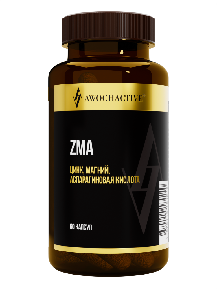 AWOCHACTIVE ZMA-Цинк+магний+аспарагиновая кислота капс. №60