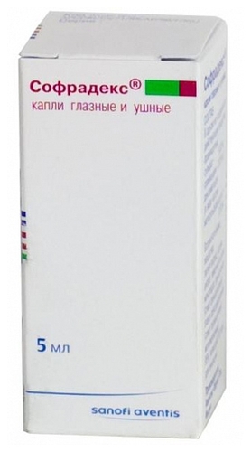 Софрадекс фл.-кап.(капли глазн. и ушн.) 5мл