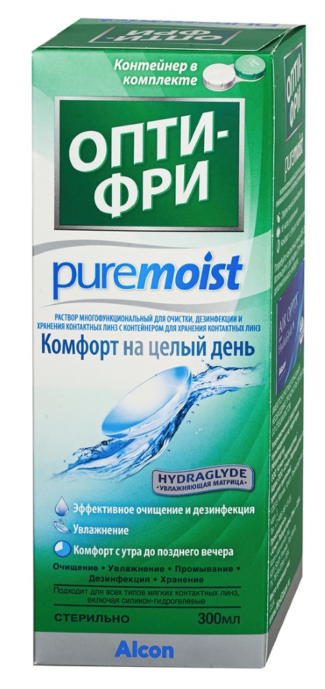 Раствор для контактных линз Опти-Фри (OPTI-FREE) PURE MOIST 300мл + контейнер картинка № 2