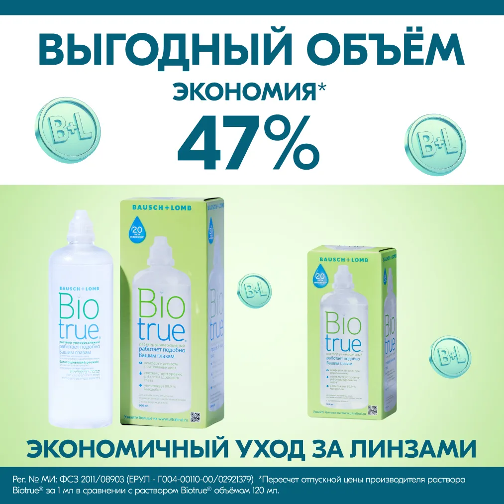 Раствор для контактных линз BIOTRUE Универсал 300мл + контейнер картинка № 12
