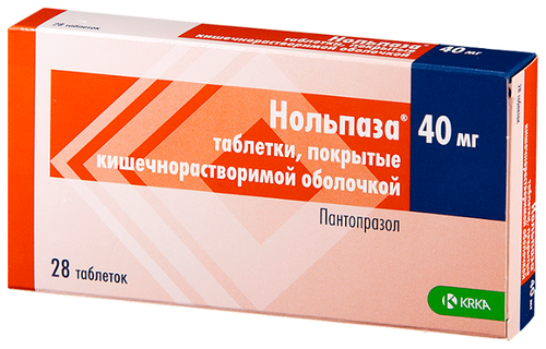 Нольпаза таб. кишечнораств. п/пл. об. 40мг №28