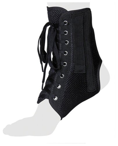 Бандаж на голеностопный сустав (F-215), 4 ребра жестк. со шнуровкой, размер 5 черный