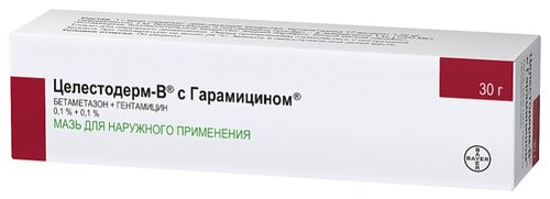 Целестодерм-В с гарамицином туба(мазь д/наружн. прим.) 0,1% + 0,1% 30г №1