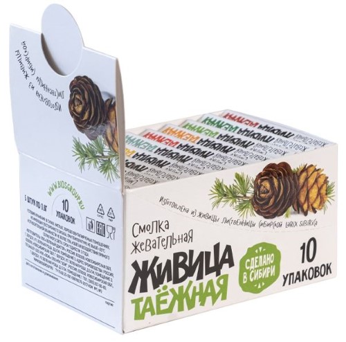 Жевательная резинка ЖИВИЦА ТАЕЖНАЯ Смолка ассорти №5х10 картинка № 2