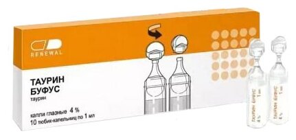 Таурин Реневал тюб.-кап.(капли глазн.) 4% 10мл