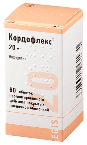 Кордафлекс таб. пролонг. п/пл. об. 20мг №60