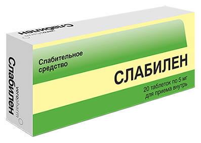 Слабилен таб. п/пл. об. 5мг №20