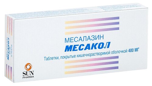 Месакол таб. кишечнораств. п/пл. об. 400мг №50