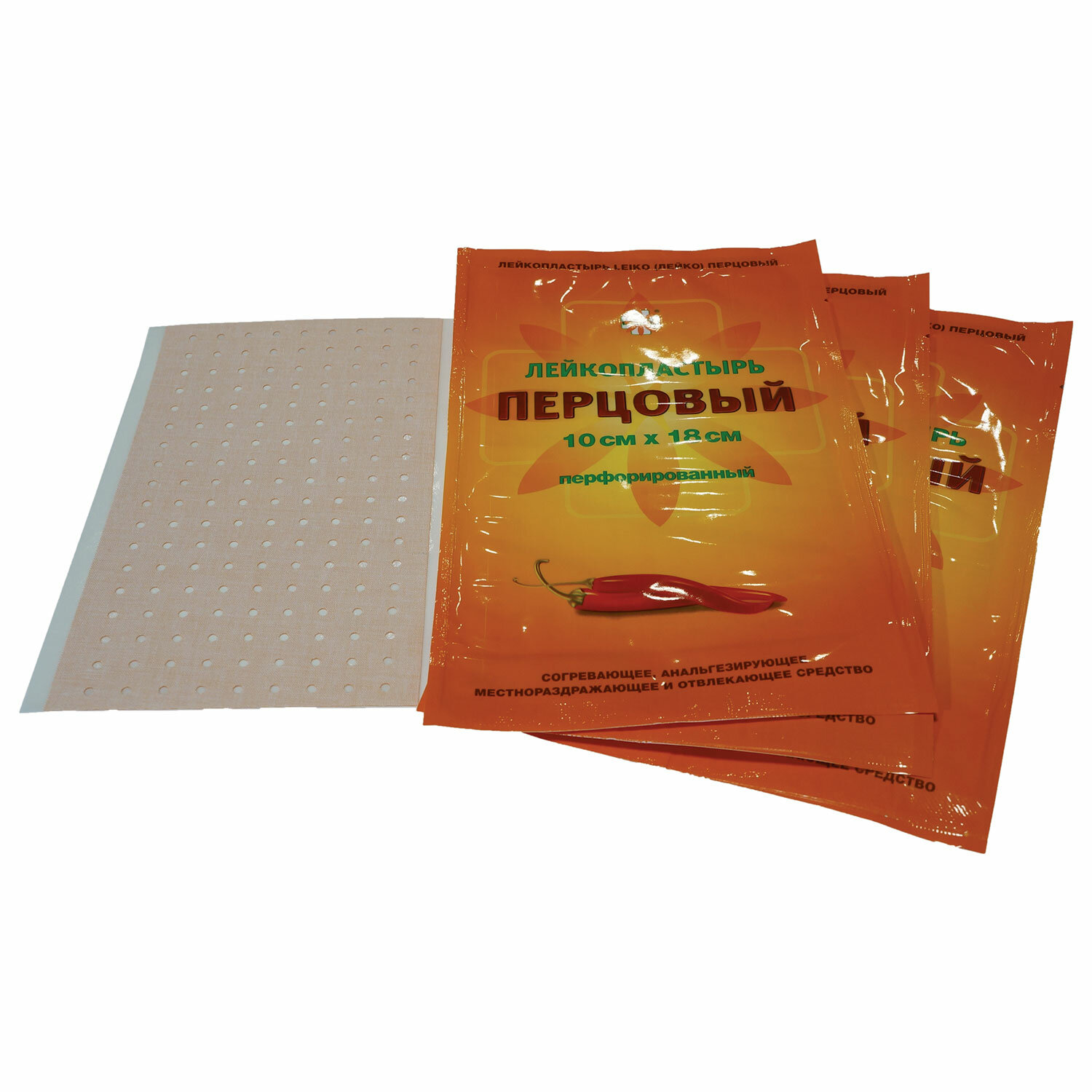 Лейкопластырь перцовый LEIKO 10см x 18см (перф.)