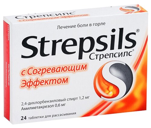 Стрепсилс с согревающим эффектом таб. д/рассас. №24