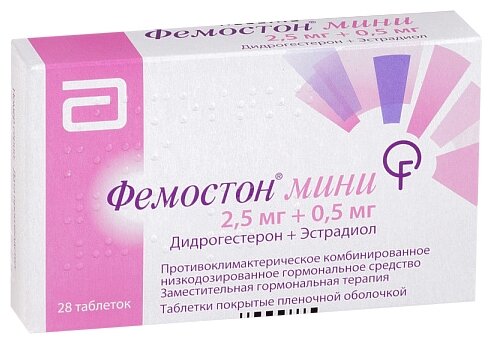Фемостон Мини таб. п/пл. об. 2,5мг+0,5мг №28