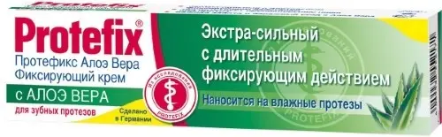 Протефикс крем фиксирующий экстра-сильный д/зубных протезов 40мл (47г) (экстракт алоэ вера)