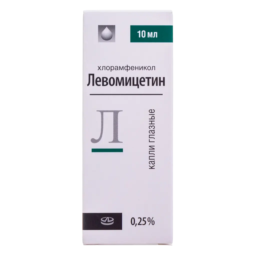 Левомицетин фл.-кап.(капли глазн.) 0,25% 10мл картинка № 2