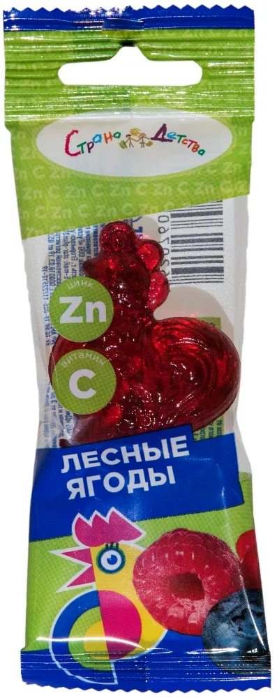 Карамель ПЕТУШОК леденцовая с цинком и вит. С 17г (Лесная смесь)