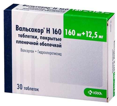 Вальсакор Н160 таб. п/пл. об. 160мг+12,5мг №30
