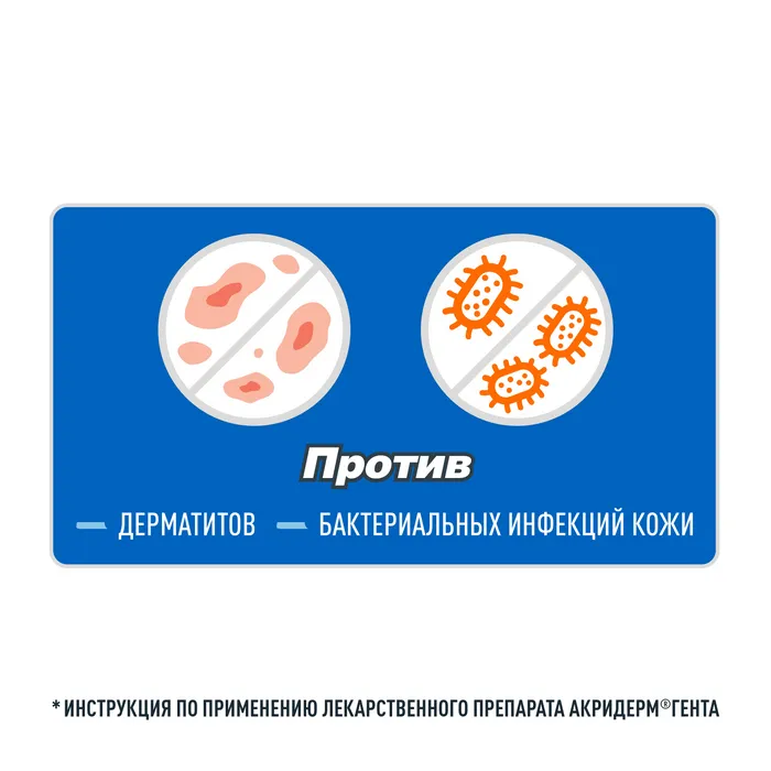 Акридерм ГЕНТА туба(мазь д/наружн. прим.) 0,05% + 0,1% 15г №1 картинка № 7