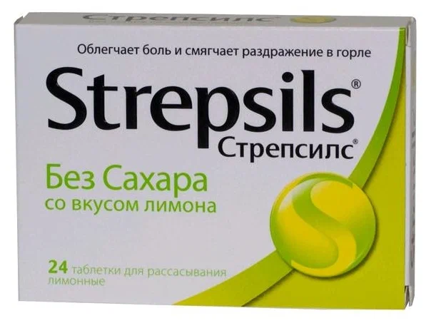 Стрепсилс с медом и лимоном таб. д/рассас. №24