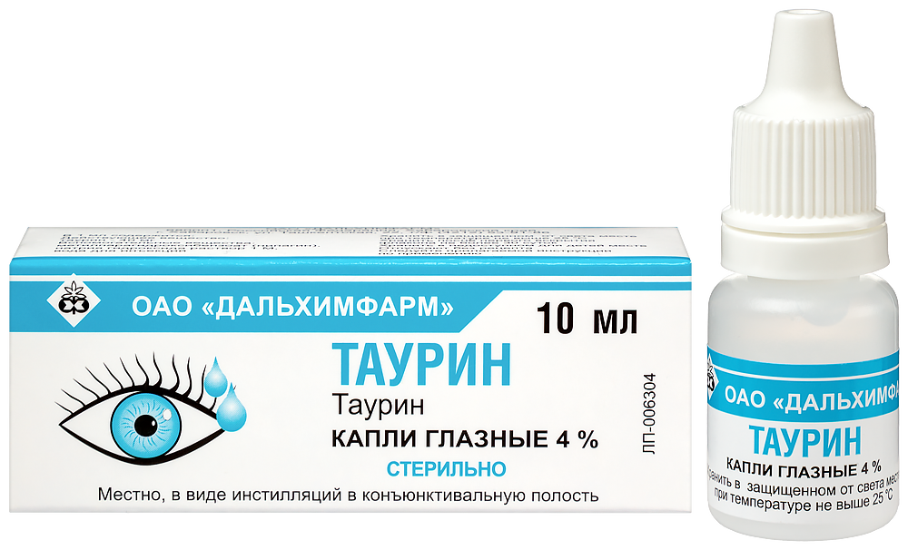 Таурин фл.-кап.(капли глазн.) 4% 10мл