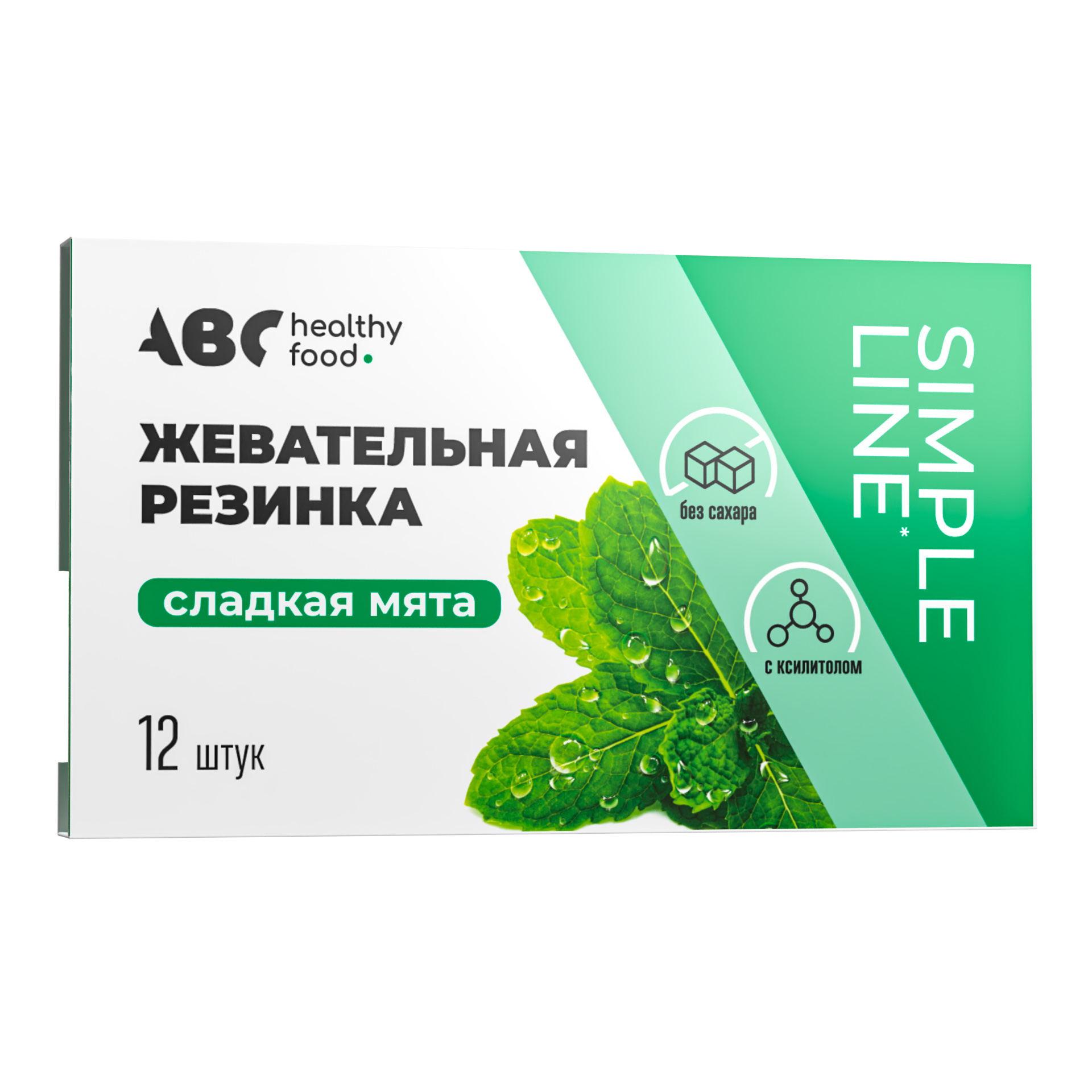 Жевательная резинка АВС ХЭЛСИ ФУД б/сахара Сладкая мята 16г