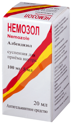 Немозол фл.(сусп. д/приема внутрь) 100мг/5мл 20мл №1