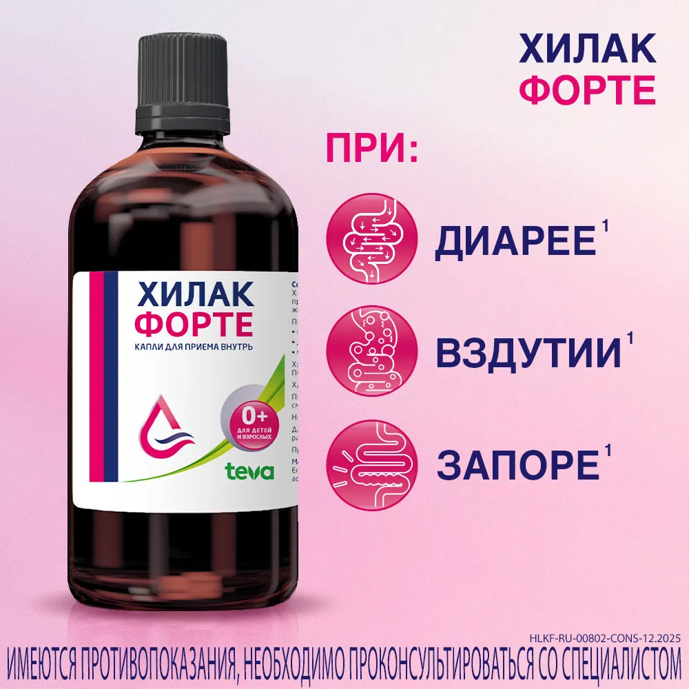 Хилак форте фл.-кап.(капли орал.) 100мл картинка № 4