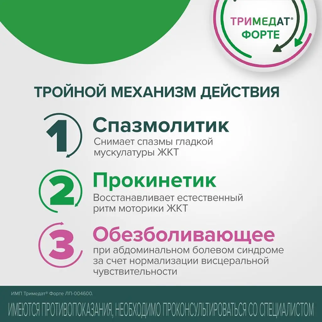 Тримедат Форте таб. с пролонг. высв. п/пл. об. 300мг №60 картинка № 6