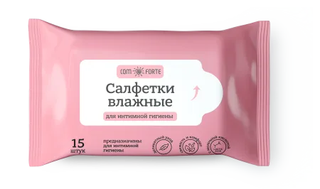 Салфетки ComForte влажн. д/интимной гигиены с молочной кислотой и экстр. ромашки №15