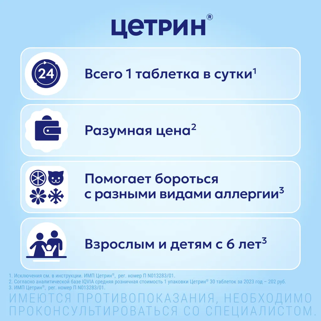 Цетрин таб. п/пл. об. 10мг №30 картинка № 5